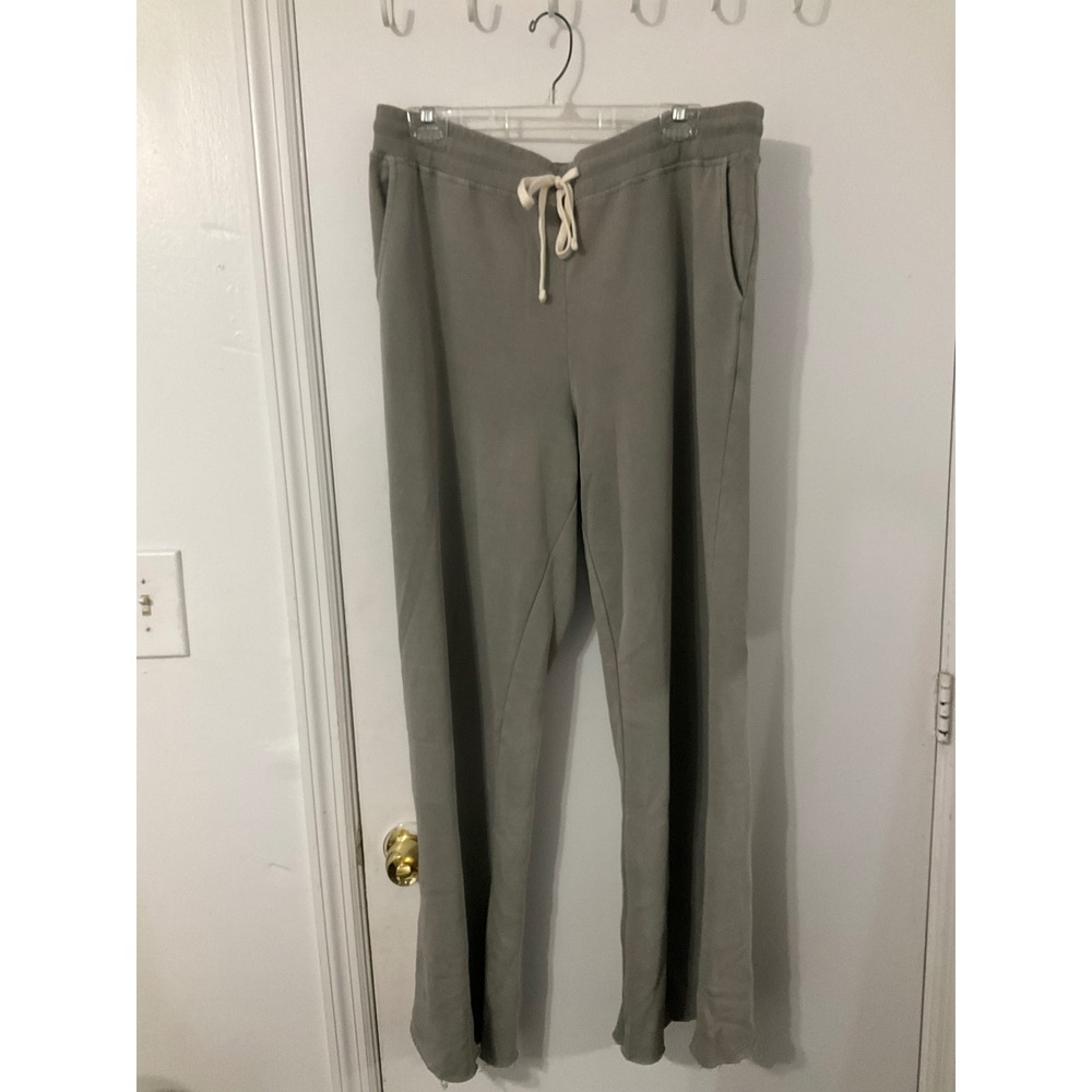 Marine Layer Womens XL Wide Leg Sweatpants Sage Green Fleece Lounge Pants